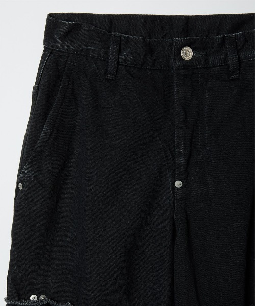 soduk（スドーク）の「dots work denim trousers（デニムパンツ・レディース・ブラック/ブルー・SMALL/MEDIUM）」の8枚目の写真