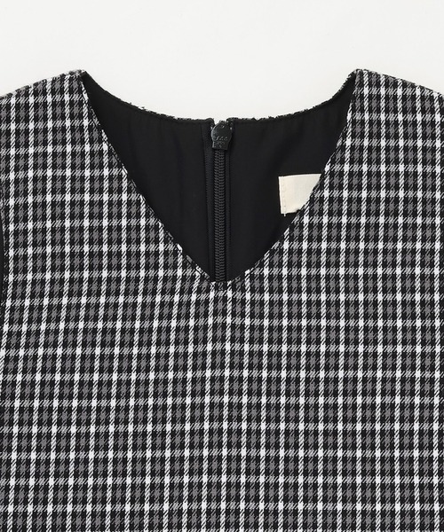 KP（ケーピー）の「音符刺シュウ チェックジャンパースカート（ジャンパースカート・キッズ・ブラック/ブラウン・90cm/110cm/100cm/120cm/130cm/140cm/150cm/160cm）」の7枚目の写真