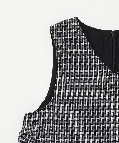 KP（ケーピー）の「音符刺シュウ チェックジャンパースカート（ジャンパースカート・キッズ・ブラック/ブラウン・90cm/110cm/100cm/120cm/130cm/140cm/150cm/160cm）」の8枚目の写真