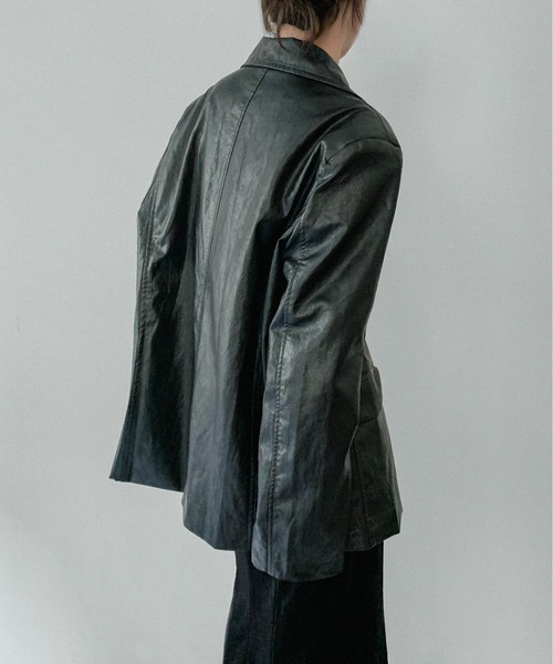 on:nue（オンニュ）の「【on:nue】[着用動画あり！] ヴィンテージフェイクレザージャケット（テーラードジャケット・レディース・ブラウン/ブラック・FREE）」の20枚目の写真