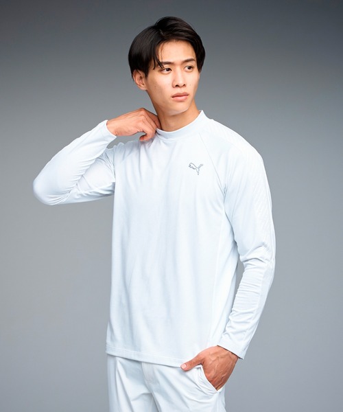 PUMA（プーマ）の「PUMA プーマ メンズ ゴルフ シャドウキャット ハイネック 長袖 シャツ（Tシャツ/カットソー・メンズ・ホワイト系その他/セージグリーン/ブラック・LARGE/X-LARGE/XX-LARGE/MEDIUM/SMALL）」の2枚目の写真