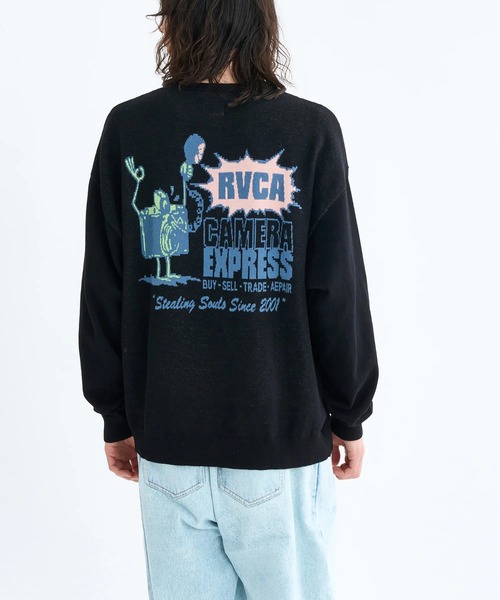 RVCA(ルーカ)の「RVCA メンズ CAMERA EXPRESS KNIT セーター 【2025年秋冬モデル】 @autumn/ルーカバックデザインニット(ニット/セーター・メンズ・ブラック/ホワイト・SMALL/MEDIUM/LARGE/X-LARGE)」の8枚目の写真
