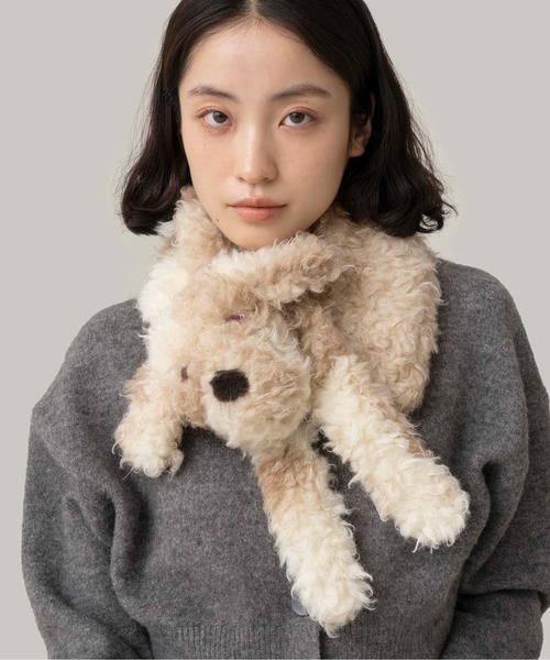 Casselini(キャセリーニ)の「Casselini(キャセリーニ)【AlleyTokyo×Casselini】ボサ犬ちゃんティペット(マフラー・レディース・グレー/ベージュ・FREE)」の7枚目の写真