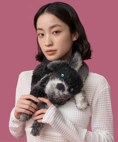 Casselini(キャセリーニ)の「Casselini(キャセリーニ)【AlleyTokyo×Casselini】ボサ犬ちゃんティペット(マフラー・レディース・グレー/ベージュ・FREE)」の17枚目の写真