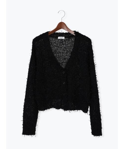 Te chichi TERRASSE（テチチテラス）の「Vネックチュールフリンジカーディガン（カーディガン/ボレロ・レディース・オフホワイト/グレー/ブラック・F）」の3枚目の写真