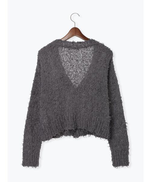 Te chichi TERRASSE（テチチテラス）の「Vネックチュールフリンジカーディガン（カーディガン/ボレロ・レディース・オフホワイト/グレー/ブラック・F）」の22枚目の写真