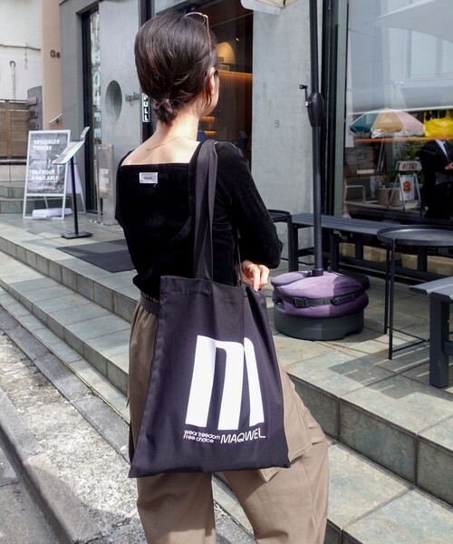MAQWEL(マクウェル)の「【MAQWEL/マクウェル】TOTE BAG(トートバッグ・レディース・ボルドー/ブラック/キナリ・FREE)」の3枚目の写真