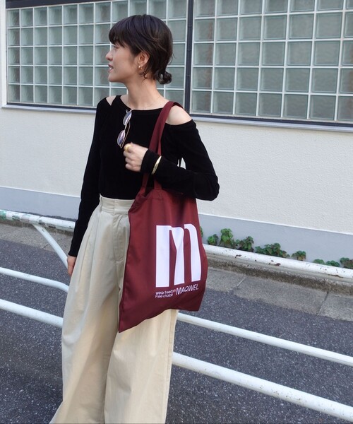 MAQWEL(マクウェル)の「【MAQWEL/マクウェル】TOTE BAG(トートバッグ・レディース・ボルドー/ブラック/キナリ・FREE)」の10枚目の写真