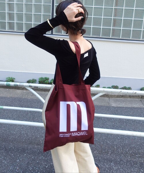 MAQWEL(マクウェル)の「【MAQWEL/マクウェル】TOTE BAG(トートバッグ・レディース・ボルドー/ブラック/キナリ・FREE)」の11枚目の写真