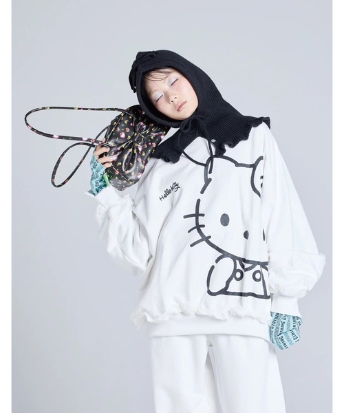Little sunny bite(リトルサニーバイト)の「/Little sunny bite/hello kitty x little sunny bite ribbon bag(ハンドバッグ・レディース・ブラック/ホワイト/ピンク・FREE)」の4枚目の写真