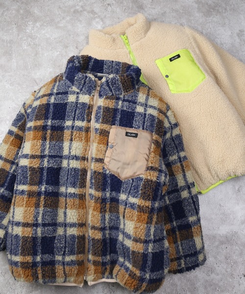 DILASH（ディラッシュ）の「バイカラーポケット付きボアジャケット（その他アウター・キッズ・ネイビー/ベージュ・80/140/130/120/110/100/90）」の12枚目の写真