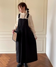 CERCA（チェルカ）の「【armoire*/アルモワール】サロペットギャザースカート コットンチノ/デニム（サロペット/オーバーオール）」