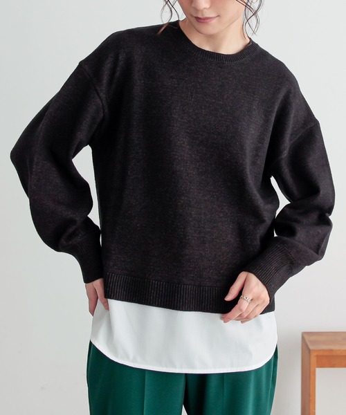 n'OrLABEL（ノアールレーベル）の「裾レイヤード風メランジニット（ニット/セーター・レディース・レッド系その他/ブラック系その他/ネイビー・2/1）」の19枚目の写真
