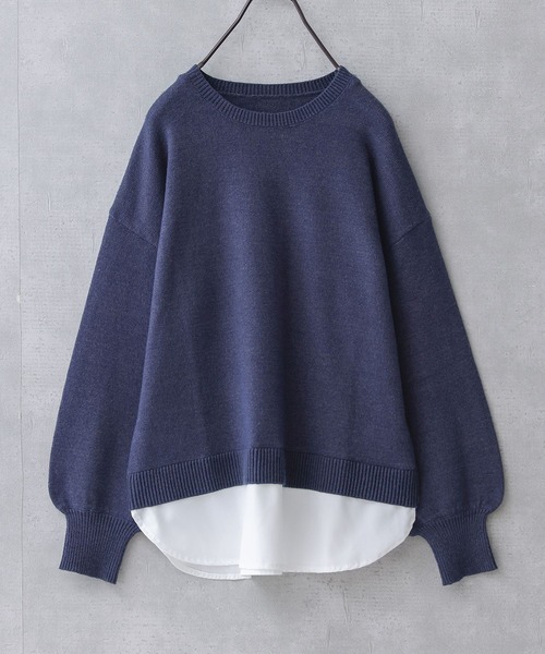 n'OrLABEL（ノアールレーベル）の「裾レイヤード風メランジニット（ニット/セーター・レディース・レッド系その他/ブラック系その他/ネイビー・2/1）」の11枚目の写真