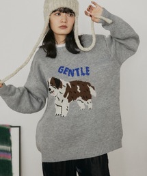 MERLOT | オーバーサイズジャガードドッグニット(ニット/セーター)