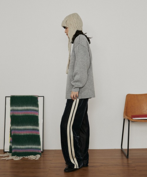 MERLOT（メルロー）の「オーバーサイズジャガードドッグニット（ニット/セーター・レディース・グレー/ネイビー・FREE）」の17枚目の写真