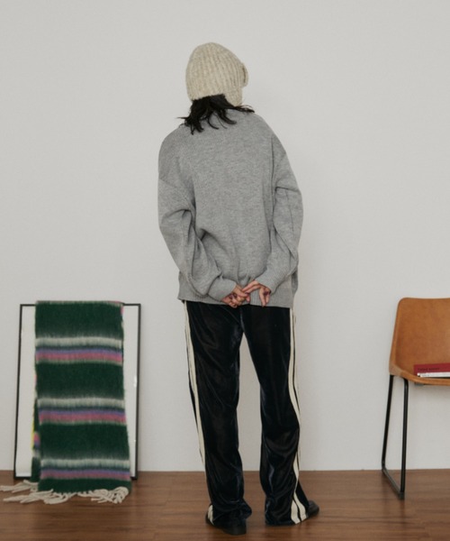 MERLOT（メルロー）の「オーバーサイズジャガードドッグニット（ニット/セーター・レディース・グレー/ネイビー・FREE）」の18枚目の写真