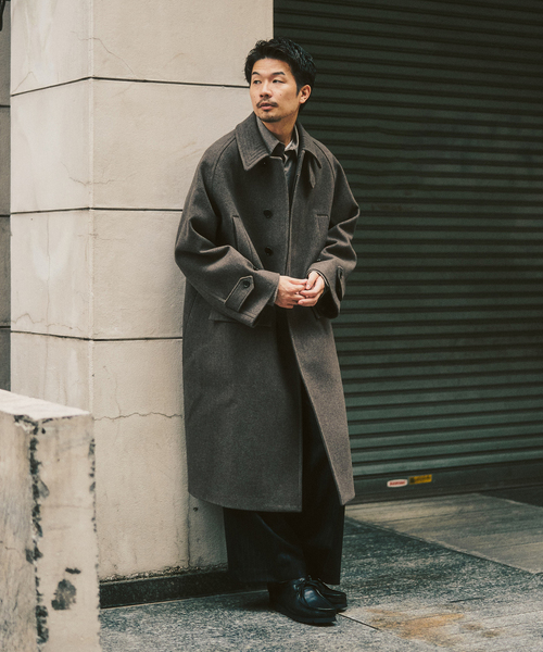 417 EDIFICE(フォーワンセブンエディフィス)の「ANOTHER OFFICE 417別注 Voyager Bold Balmacaan Coat バルマカーンコート(ステンカラーコート・メンズ・ブラウン・1/2/3)」の2枚目の写真