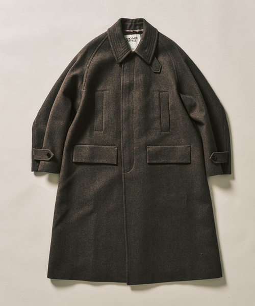 417 EDIFICE(フォーワンセブンエディフィス)の「ANOTHER OFFICE 417別注 Voyager Bold Balmacaan Coat バルマカーンコート(ステンカラーコート・メンズ・ブラウン・1/2/3)」の3枚目の写真