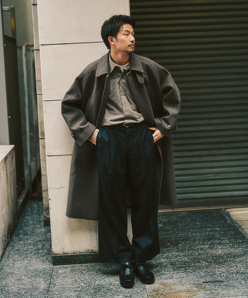 417 EDIFICE(フォーワンセブンエディフィス)の「ANOTHER OFFICE 417別注 Voyager Bold Balmacaan Coat バルマカーンコート(ステンカラーコート・メンズ・ブラウン・1/2/3)」の7枚目の写真