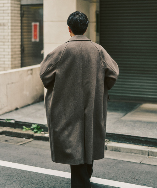 417 EDIFICE(フォーワンセブンエディフィス)の「ANOTHER OFFICE 417別注 Voyager Bold Balmacaan Coat バルマカーンコート(ステンカラーコート・メンズ・ブラウン・1/2/3)」の13枚目の写真