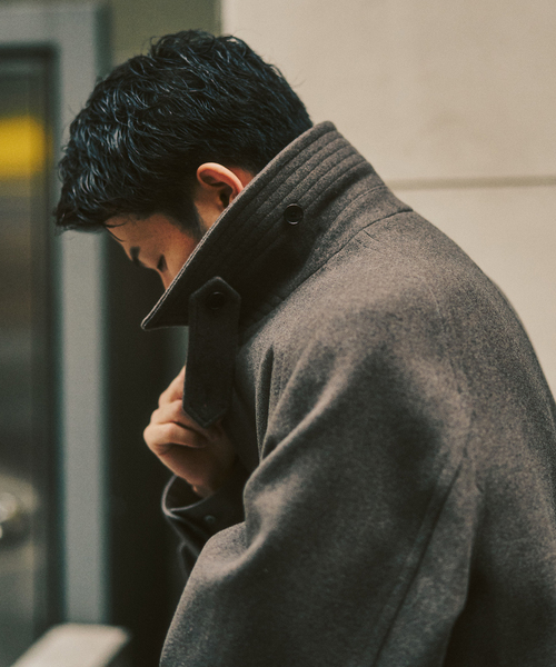 417 EDIFICE(フォーワンセブンエディフィス)の「ANOTHER OFFICE 417別注 Voyager Bold Balmacaan Coat バルマカーンコート(ステンカラーコート・メンズ・ブラウン・1/2/3)」の14枚目の写真