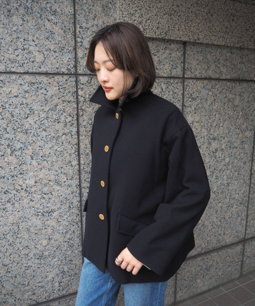 Traditional Weatherwear（トラディショナルウェザーウェア）の「【TWW】LINTON SHORT/リントン ショート/ショートコート（トレンチコート・レディース・ブラック/ネイビー・34/36）」の18枚目の写真