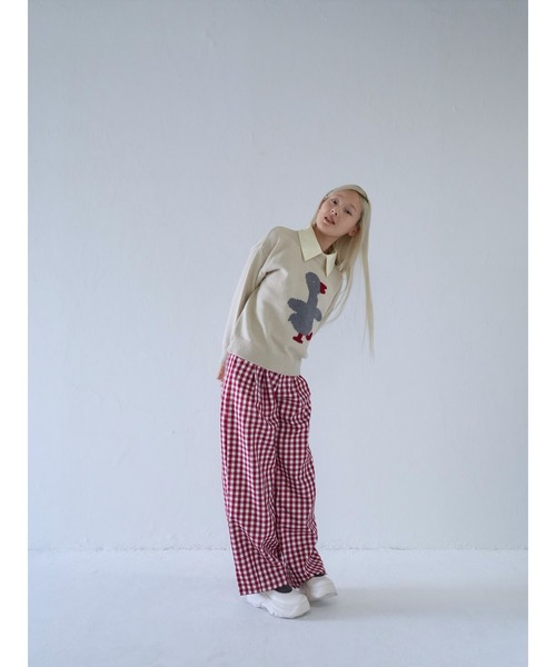 Uenui（ウニュイ）の「duck knit sweater（ニット/セーター・レディース・グレー/アイボリー・FREE）」の9枚目の写真