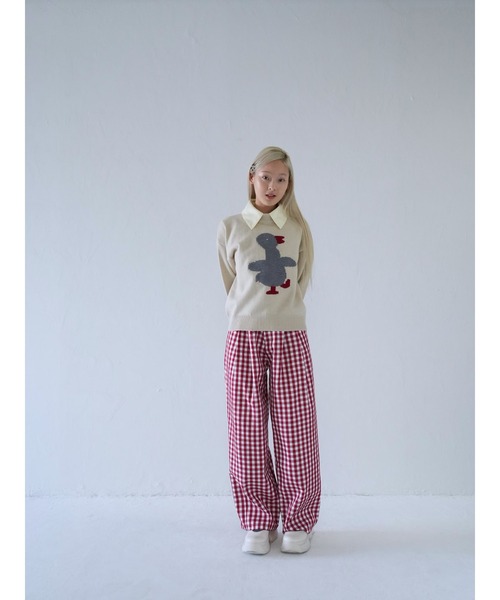 Uenui（ウニュイ）の「duck knit sweater（ニット/セーター・レディース・グレー/アイボリー・FREE）」の10枚目の写真