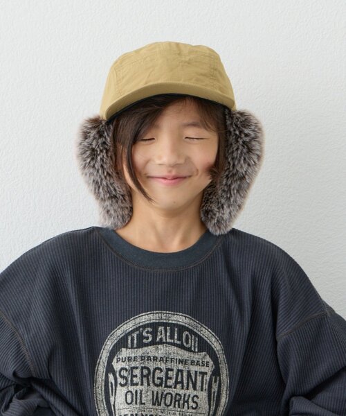 CIAOPANIC TYPY(チャオパニックティピー)の「【KIDS】ミリタリーフライトキャップ(キャップ・キッズ・カーキ/ブラック/ベージュ/ブラウン・ONE SIZE)」の13枚目の写真