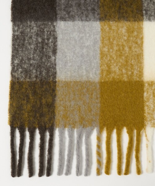 BEAUTY&YOUTH UNITED ARROWS（ビューティーアンドユースユナイテッドアローズ）の「ブラッシュド ブロックチェック マフラー（マフラー・メンズ・ダークオレンジ/ロイヤルブルー/マスタード・FREE）」の13枚目の写真