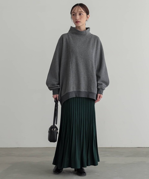 n'OrLABEL(ノアールレーベル)の「ハイネックワッフルドルマンカットソー(Tシャツ/カットソー・レディース・杢グレー/ブルー/ブラック・FREE)」の12枚目の写真