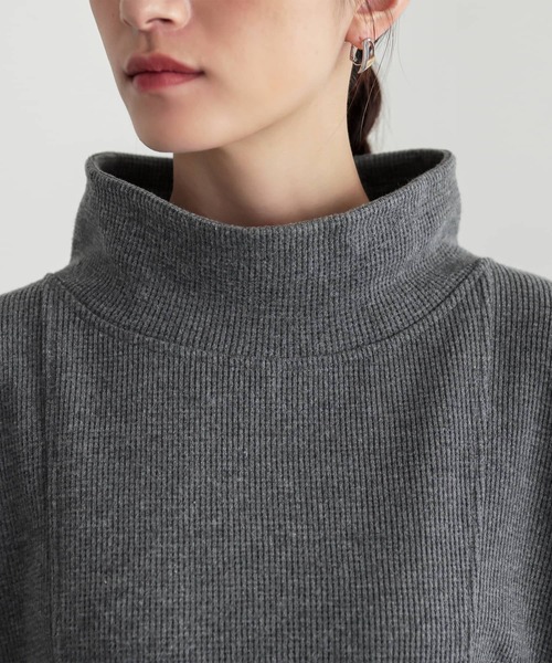 n'OrLABEL(ノアールレーベル)の「ハイネックワッフルドルマンカットソー(Tシャツ/カットソー・レディース・杢グレー/ブルー/ブラック・FREE)」の13枚目の写真