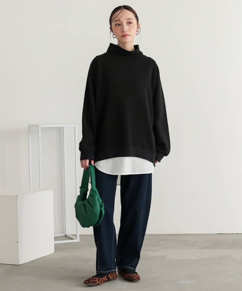 n'OrLABEL(ノアールレーベル)の「ハイネックワッフルドルマンカットソー(Tシャツ/カットソー・レディース・杢グレー/ブルー/ブラック・FREE)」の15枚目の写真