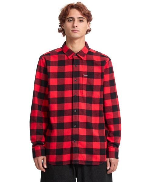 VOLCOM(ボルコム)の「VOLCOM CADEN PLAID LS/ボルコムチェック長袖シャツ(シャツ/ブラウス・メンズ・レッド系その他/ブラック・MEDIUM/LARGE)」の9枚目の写真
