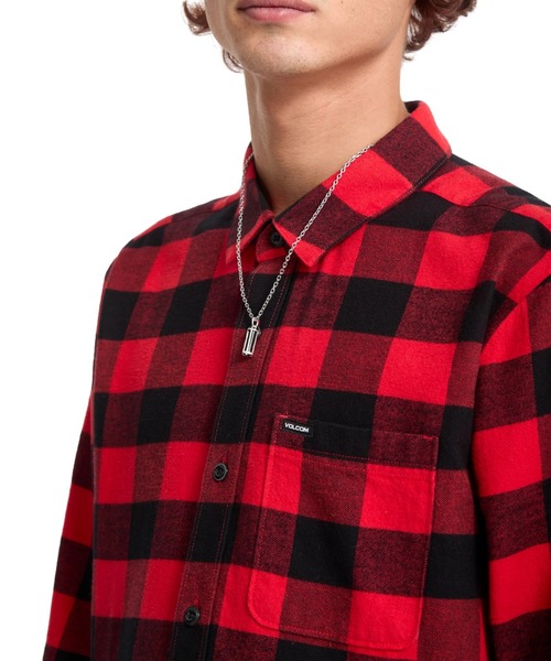 VOLCOM(ボルコム)の「VOLCOM CADEN PLAID LS/ボルコムチェック長袖シャツ(シャツ/ブラウス・メンズ・レッド系その他/ブラック・MEDIUM/LARGE)」の12枚目の写真
