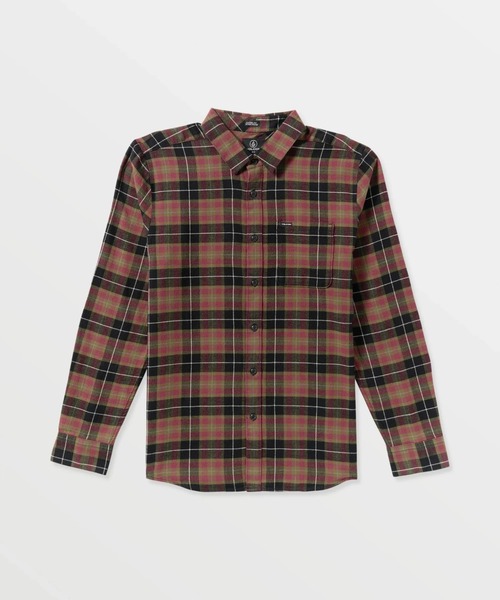 VOLCOM(ボルコム)の「VOLCOM CADEN PLAID LS/ボルコムチェック長袖シャツ(シャツ/ブラウス・メンズ・レッド系その他/ブラック・MEDIUM/LARGE)」の7枚目の写真