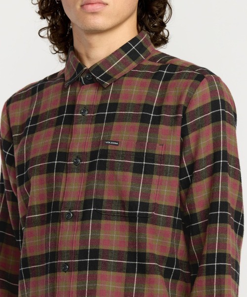 VOLCOM(ボルコム)の「VOLCOM CADEN PLAID LS/ボルコムチェック長袖シャツ(シャツ/ブラウス・メンズ・レッド系その他/ブラック・MEDIUM/LARGE)」の3枚目の写真