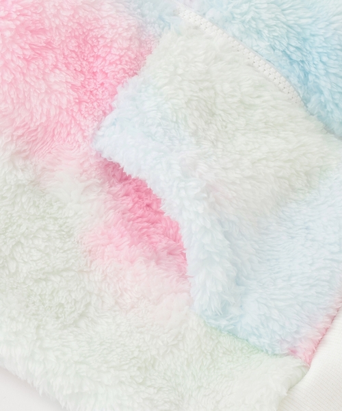 X-girl Stages（エックスガールステージス）の「【TBSドラマ フェイクマミー 着用アイテム】ロゴアップリケ刺しゅうフラッフィージップパーカー（パーカー・キッズ・ブラック/カラフル/ラベンダー・80ｃｍ/110cm/120cm/130cm/140cm/90cm/100cm）」の8枚目の写真