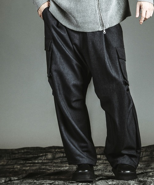 NO ID.(ノーアイディ)の「【NO ID.】Easy Baggy Parachute Cargo Trousers / イージー バギー パラシュート カーゴ トラウザーズ(カーゴパンツ・メンズ・ブラック/グレー・2/1)」の7枚目の写真