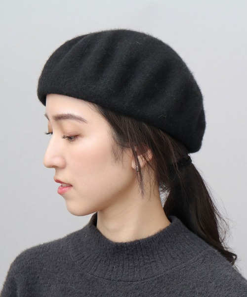 A.M.S.(エーエムエス)の「ウールバスクベレー帽(ハンチング/ベレー帽・レディース・ブラック・FREE)」の3枚目の写真