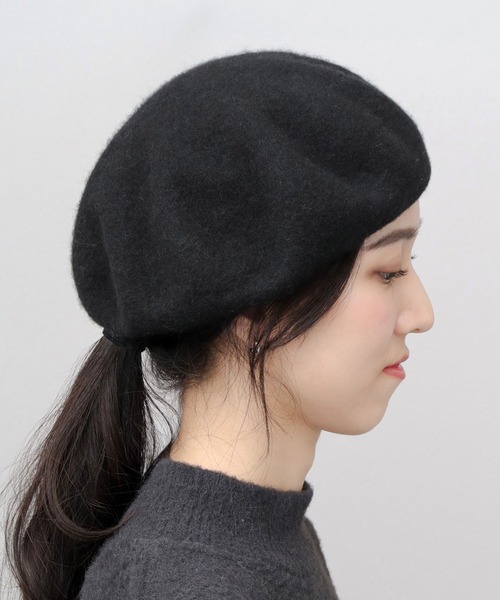 A.M.S.(エーエムエス)の「ウールバスクベレー帽(ハンチング/ベレー帽・レディース・ブラック・FREE)」の11枚目の写真