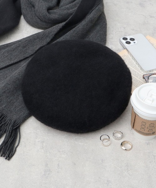 A.M.S.(エーエムエス)の「ウールバスクベレー帽(ハンチング/ベレー帽・レディース・ブラック・FREE)」の4枚目の写真