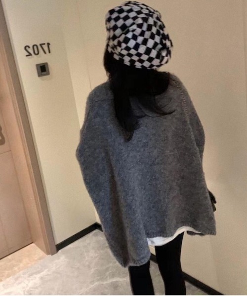 NEW GENTLEMAN（ニュージェントルマン）の「エルフィー ルーズカーディガン（カーディガン/ボレロ・レディース・グレー/ベージュ・FREE）」の6枚目の写真