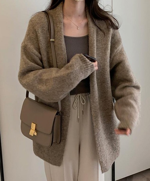 NEW GENTLEMAN（ニュージェントルマン）の「エルフィー ルーズカーディガン（カーディガン/ボレロ・レディース・グレー/ベージュ・FREE）」の9枚目の写真