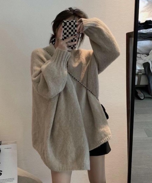 NEW GENTLEMAN（ニュージェントルマン）の「エルフィー ルーズカーディガン（カーディガン/ボレロ・レディース・グレー/ベージュ・FREE）」の11枚目の写真