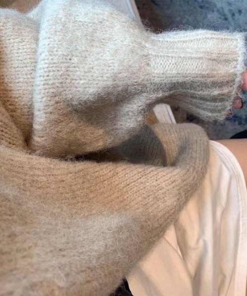 NEW GENTLEMAN（ニュージェントルマン）の「エルフィー ルーズカーディガン（カーディガン/ボレロ・レディース・グレー/ベージュ・FREE）」の15枚目の写真