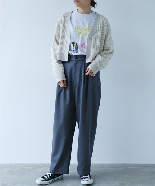 yuni（ユニ　）の「ウールコットン針抜きshortカーディガン（カーディガン/ボレロ・レディース・ホワイト/ピンク/カーキ・FREE）」の9枚目の写真