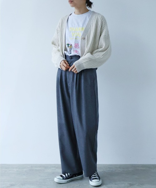 yuni（ユニ　）の「ウールコットン針抜きshortカーディガン（カーディガン/ボレロ・レディース・ホワイト/ピンク/カーキ・FREE）」の10枚目の写真