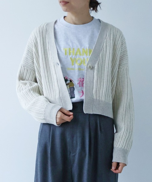 yuni（ユニ　）の「ウールコットン針抜きshortカーディガン（カーディガン/ボレロ・レディース・ホワイト/ピンク/カーキ・FREE）」の13枚目の写真